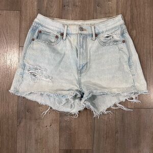 American Eagle Outfitters Light Blue Distressed Denim Shorts